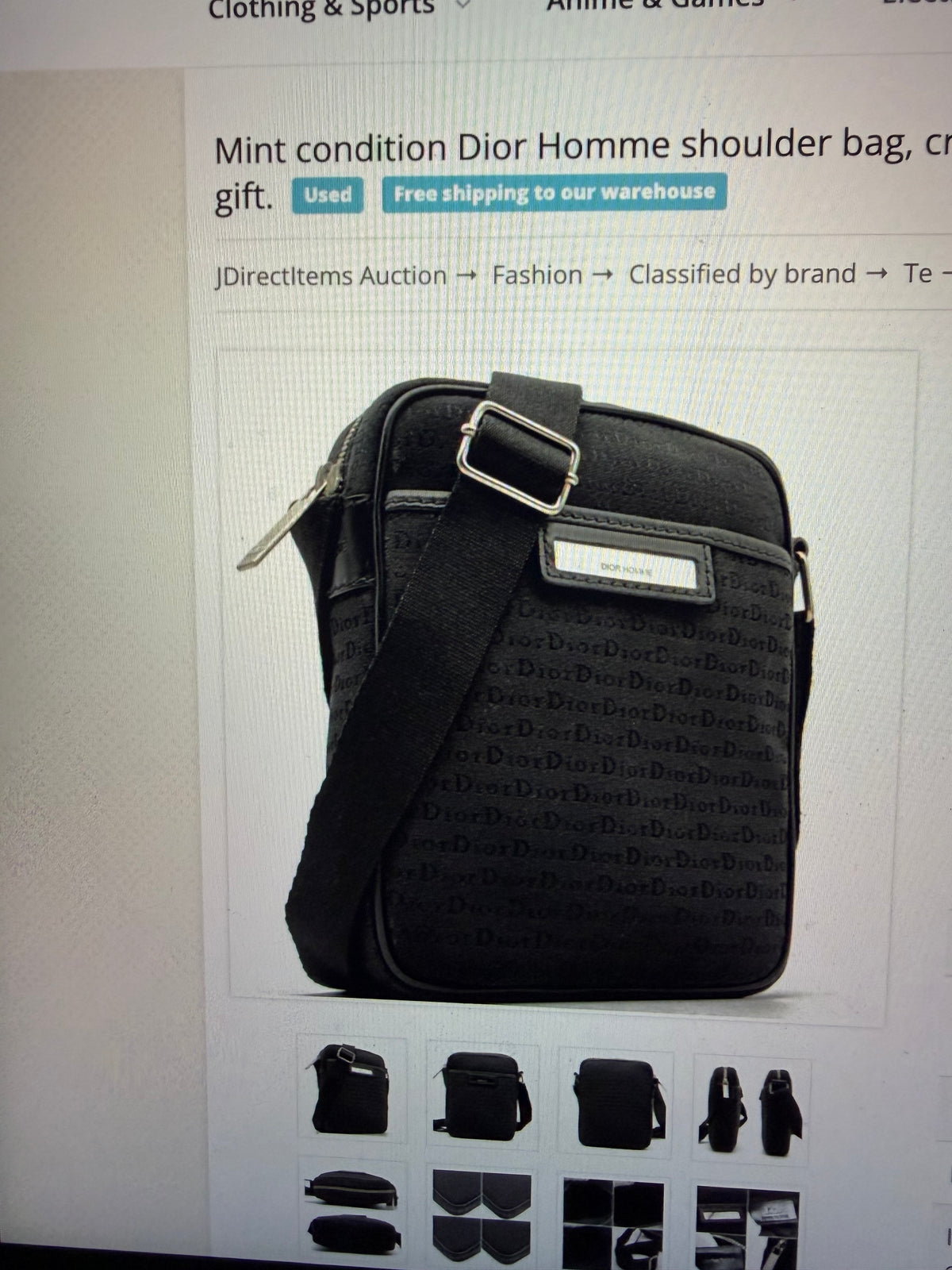 Dior Homme Canvas Monogram Crossbody Sling Bag