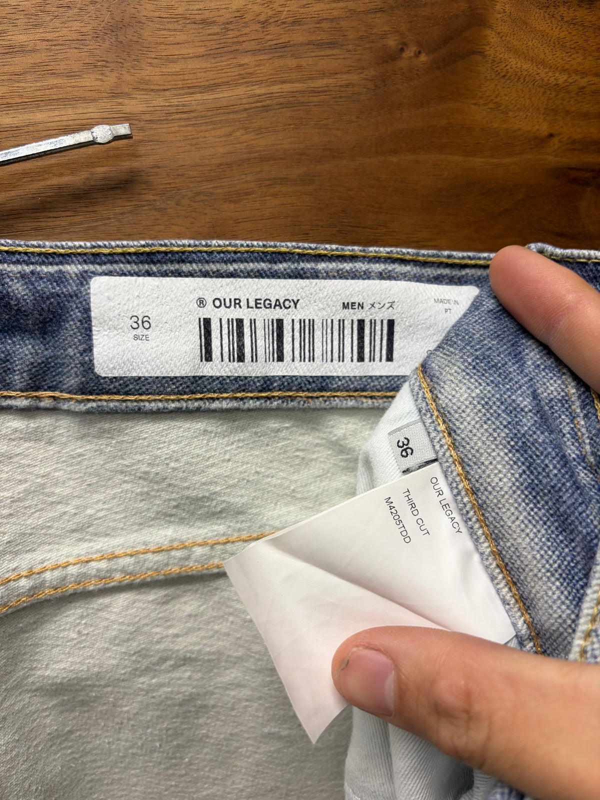 Our Legacy Trompe L’œil ‘Third Cut’ Washed Blue Denim