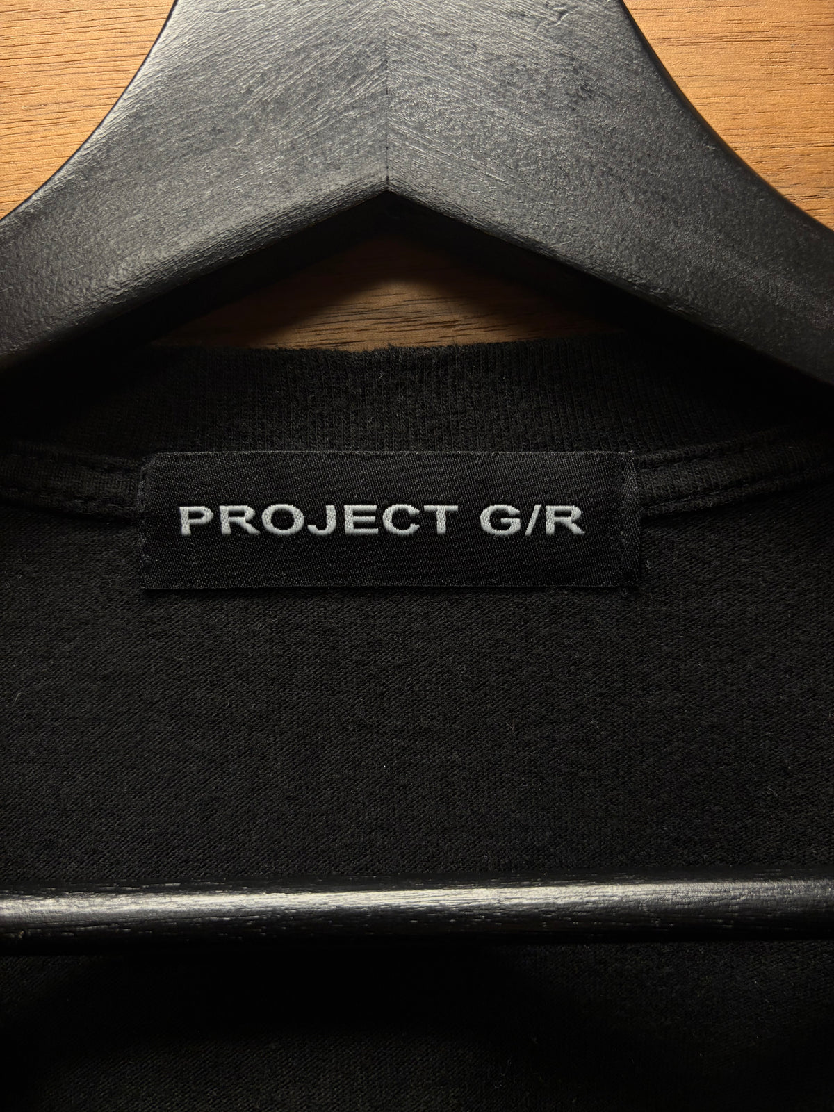 Project G/R ‘University’ Distressed Black Two-Way T-Shirt