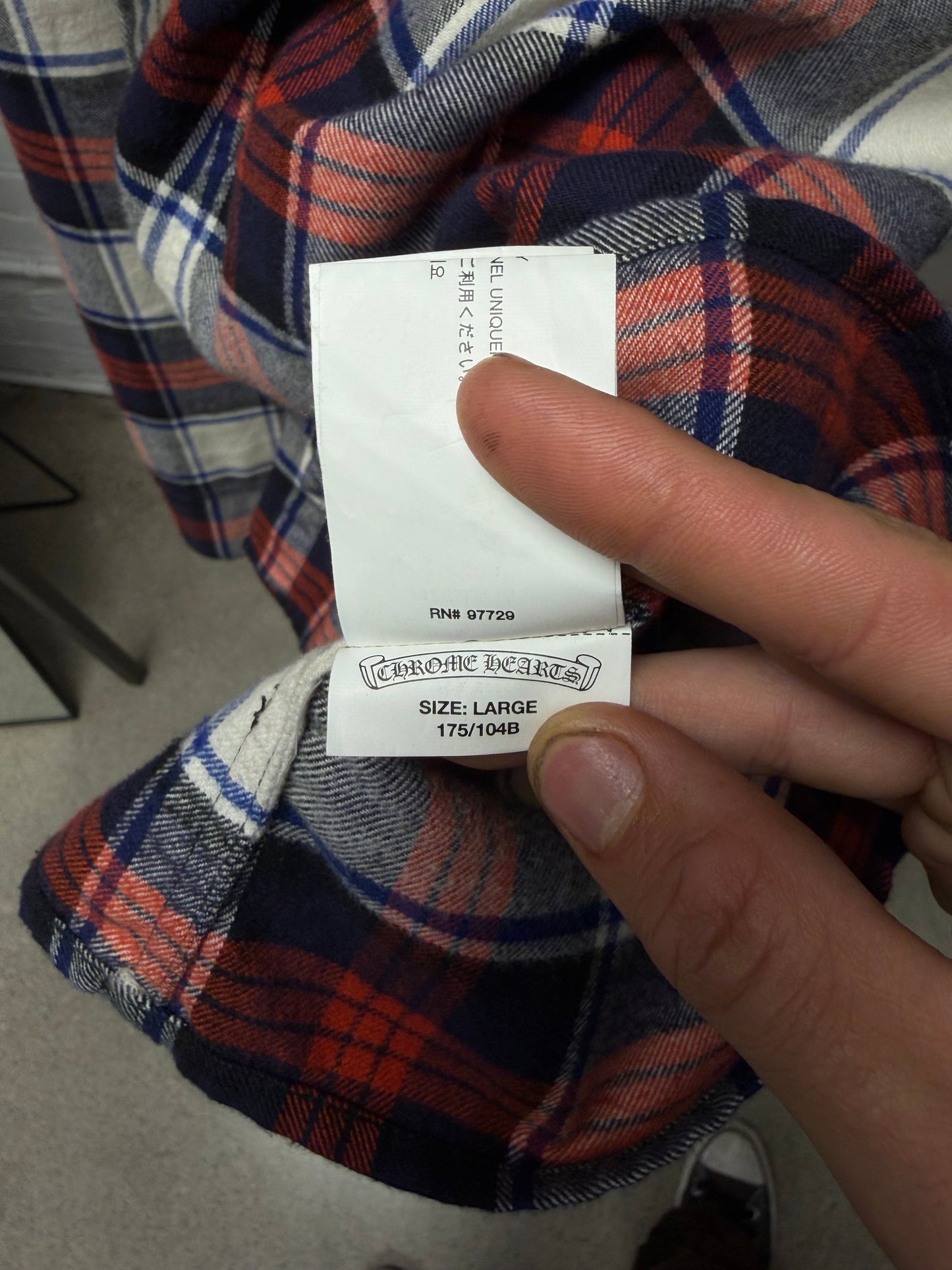 Chrome Hearts ‘Front Pocket’ Leather Cross Patch Flannel