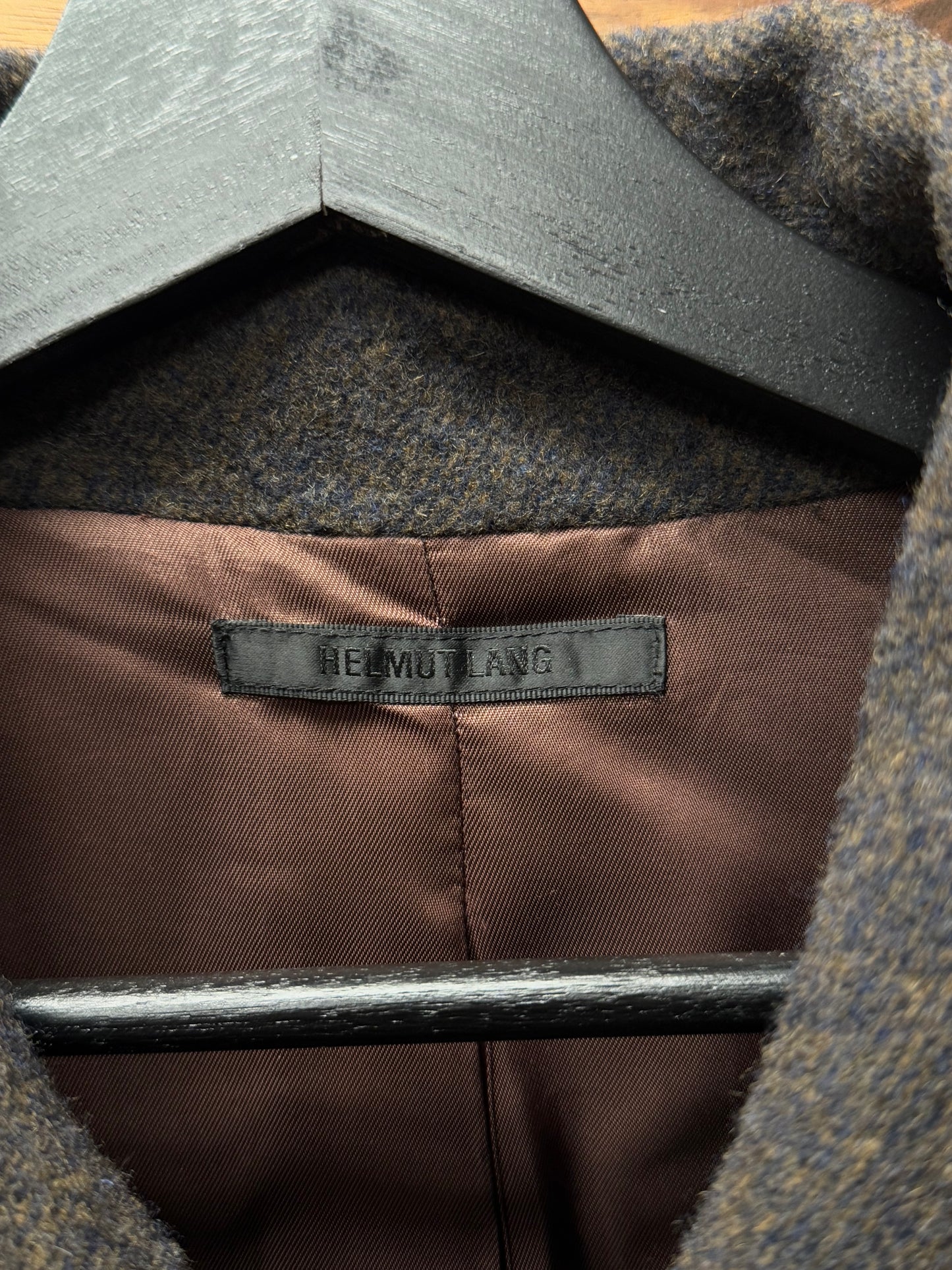Vintage Helmut Lang ‘Felted Wool’ Brown Button Snap Work Jacket