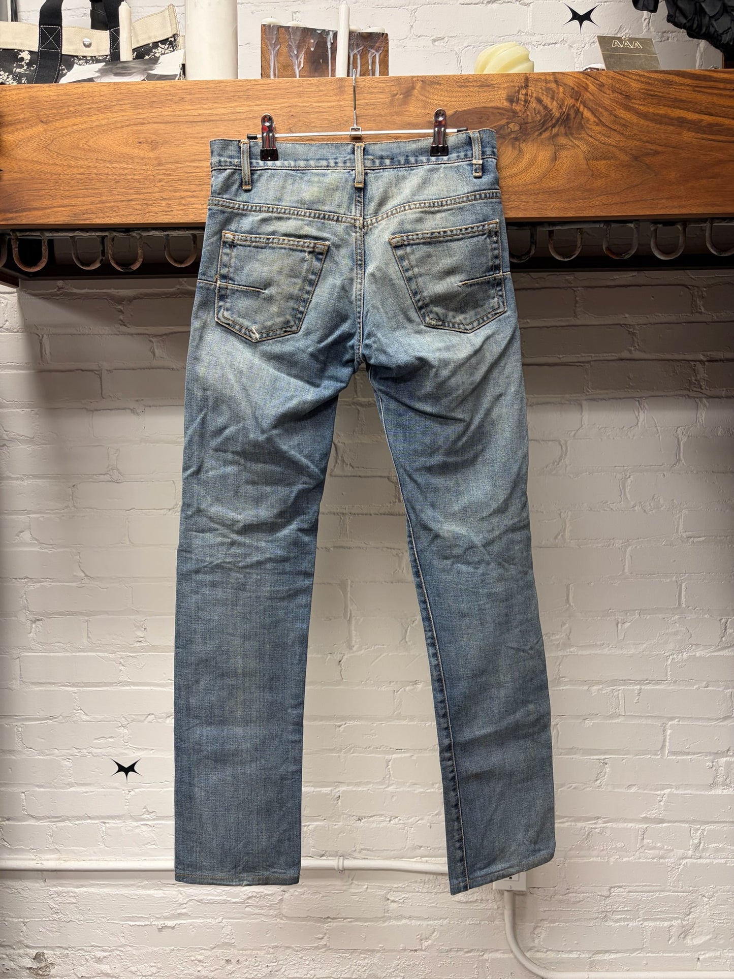 Dior Homme Dirt Washed Blue Skinny Jeans