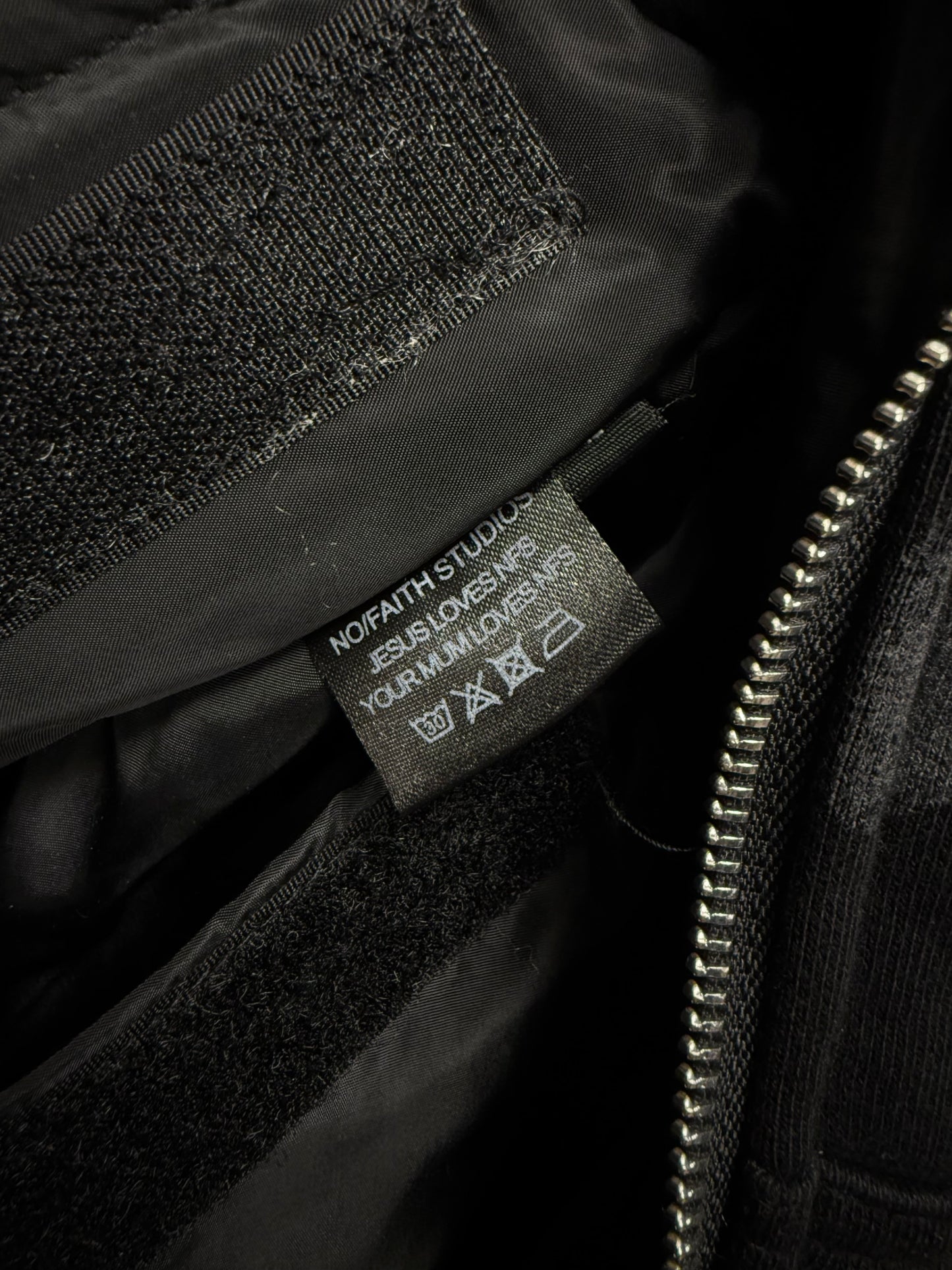 No Faith Studios Reversible Faded Black Bomber Jacket