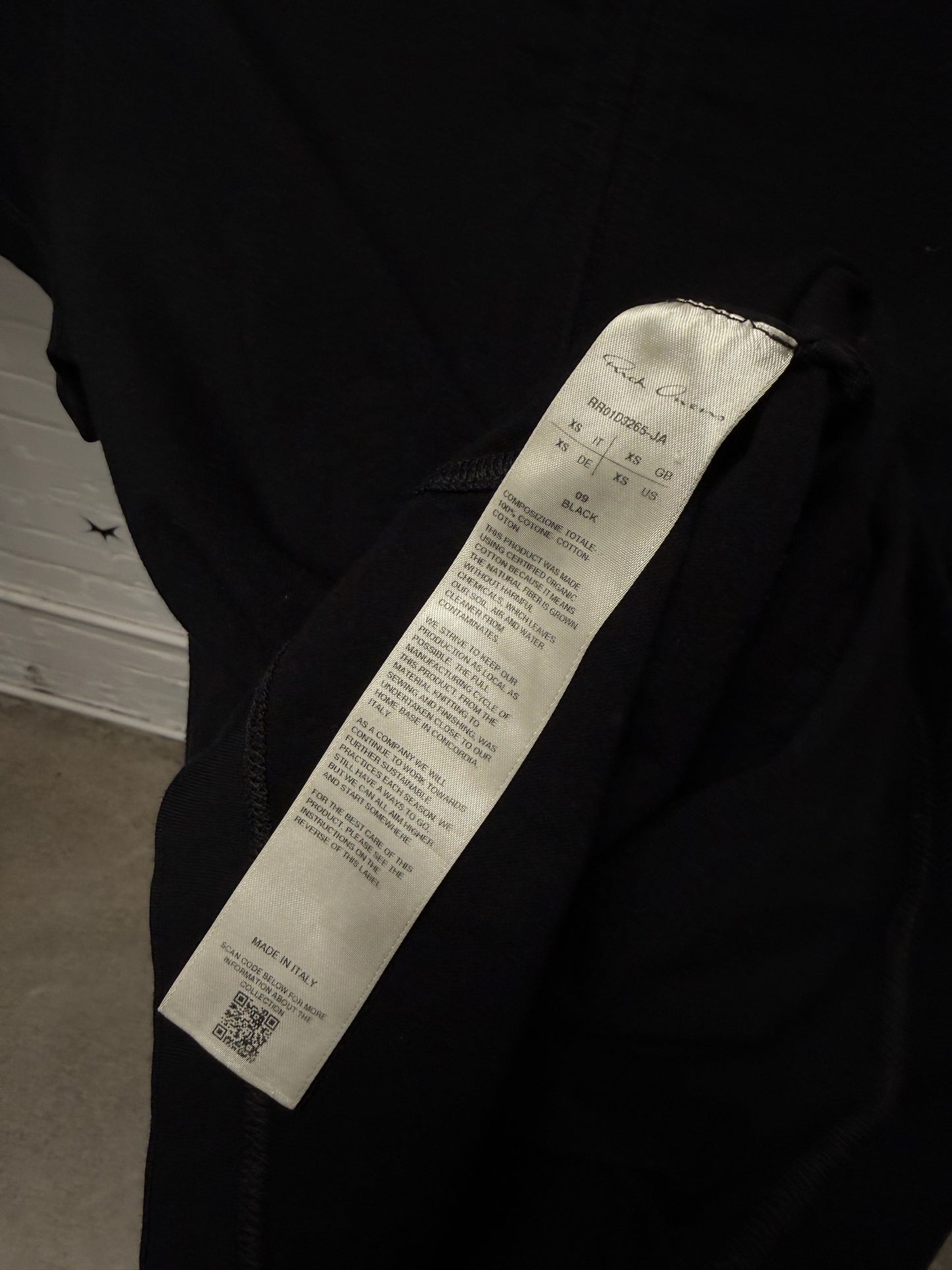 Rick Owens ‘Short Level’ Black Fitted T-Shirt
