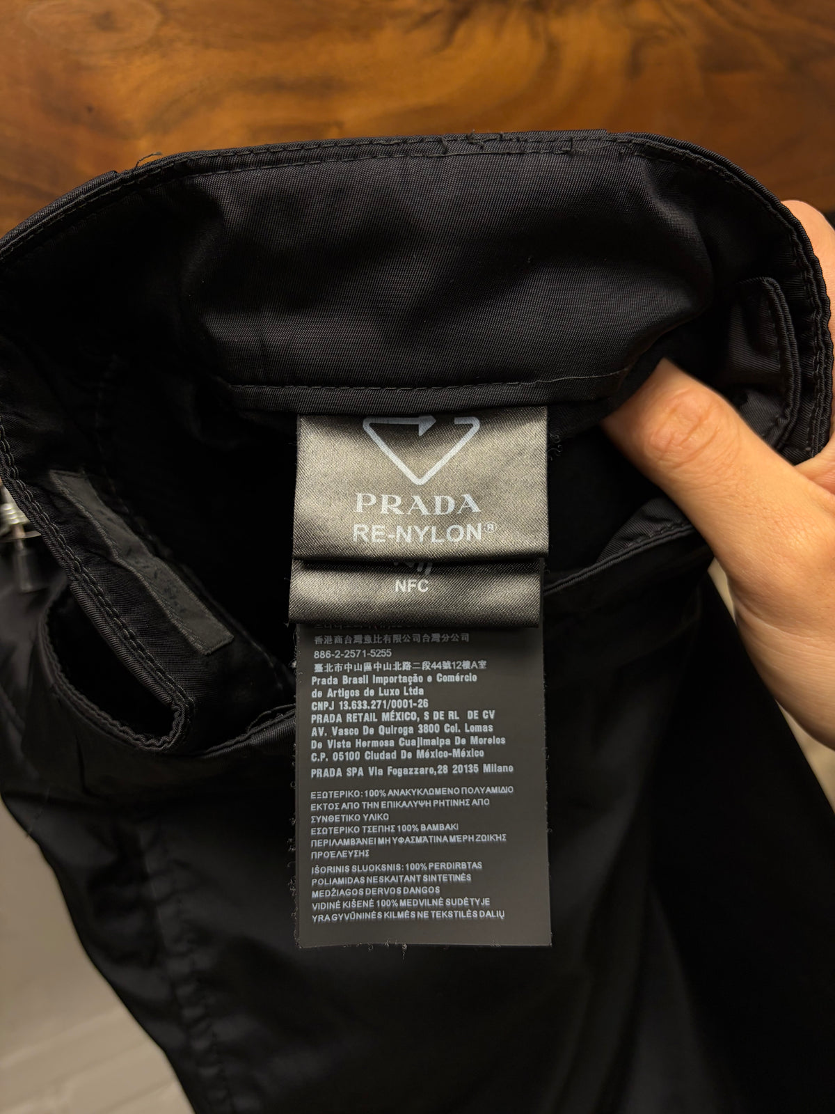 Prada Re-Nylon Black ‘Saffiano Badge Logo’ Shorts