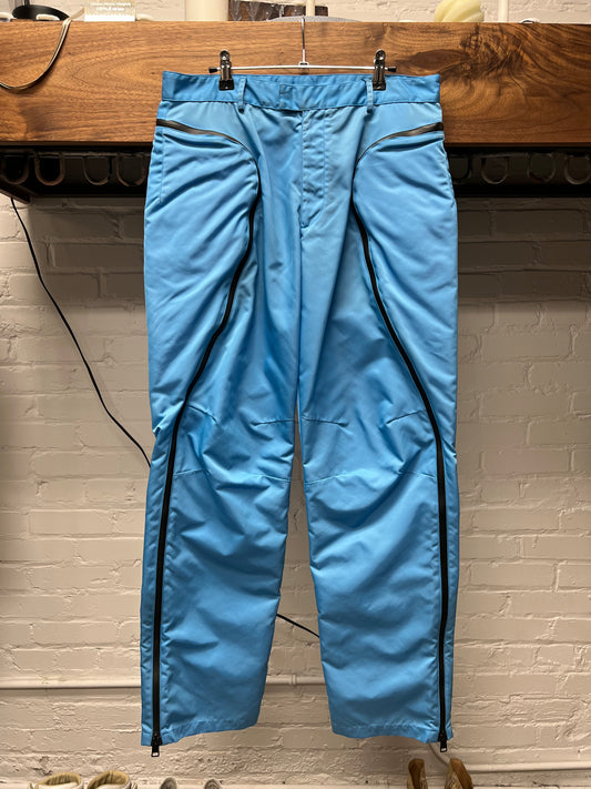Bottega Veneta Sky Blue Quilted Butterfly Pocket Pants