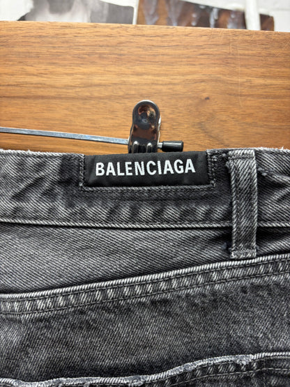 2021 Balenciaga Washed Black Straight Leg Denim