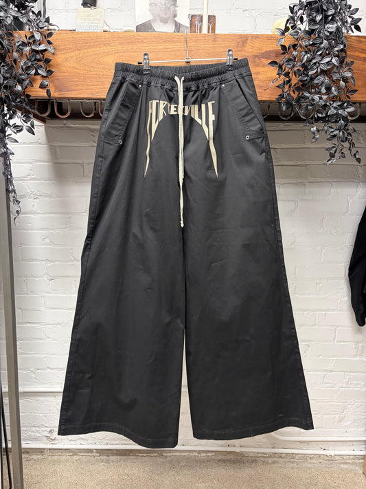 AW2024 Rick Owens ‘Porterville’ Bela Black Wide Leg Pants