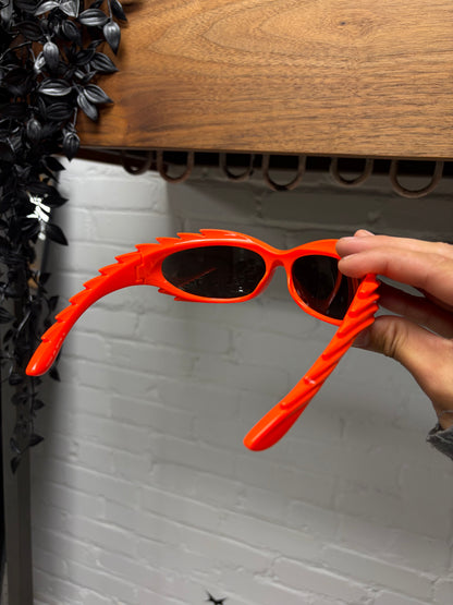 Balenciaga ‘Spike’ Orange Wraparound Sunglasses