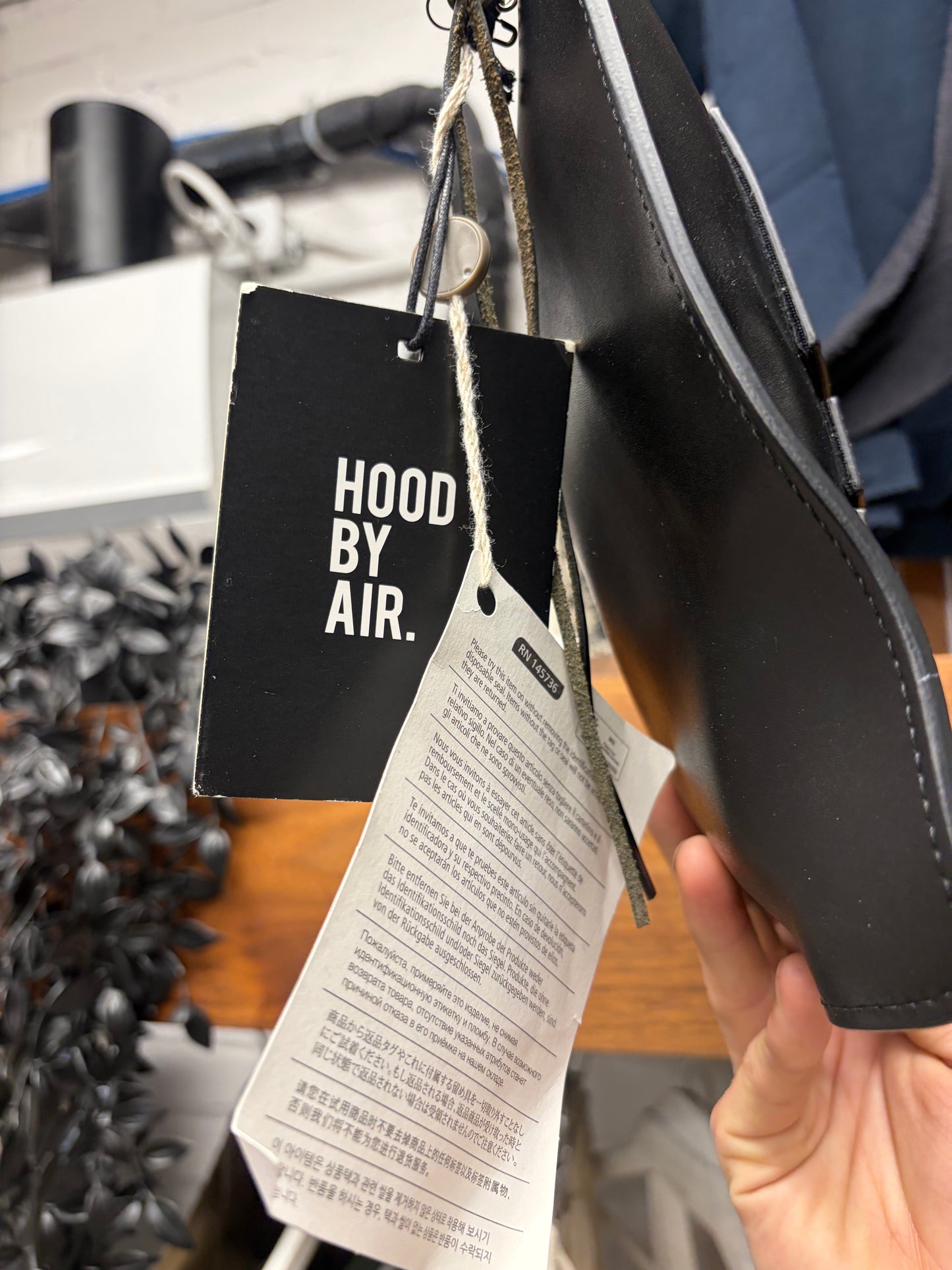 Hood By Air ‘Classics’ Embossed  Black Leather Square Pouch