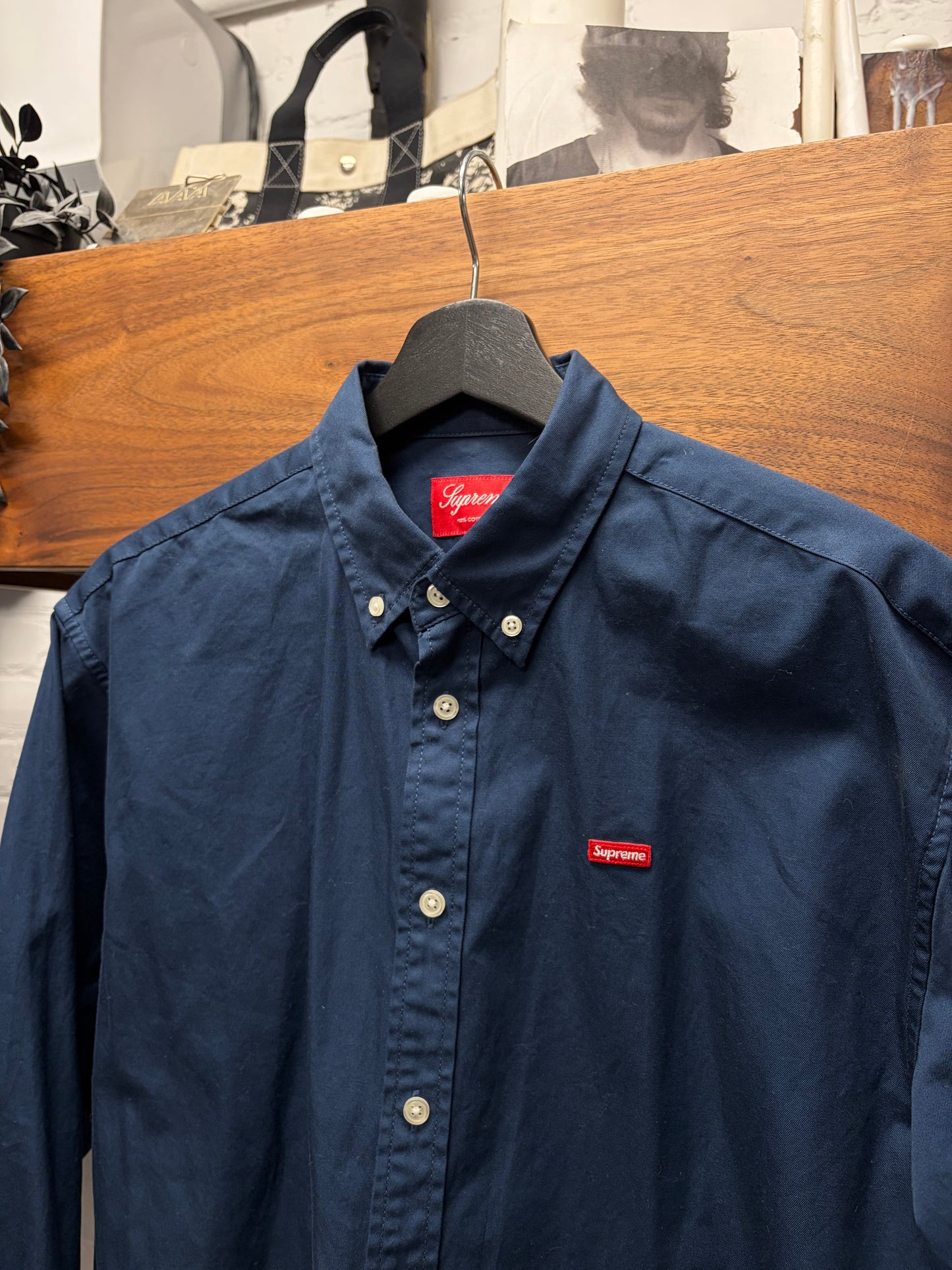 AW2023 Supreme ‘Small Box Logo’ Blue Button Down Shirt