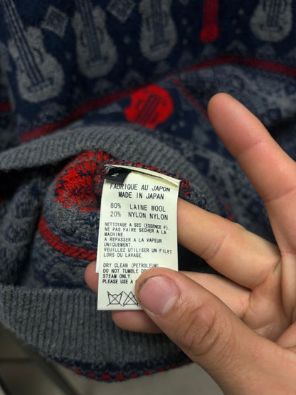 Yohji Yamamoto ‘Y’s’ Guitar Nordic Patterned Wool Knit Sweater