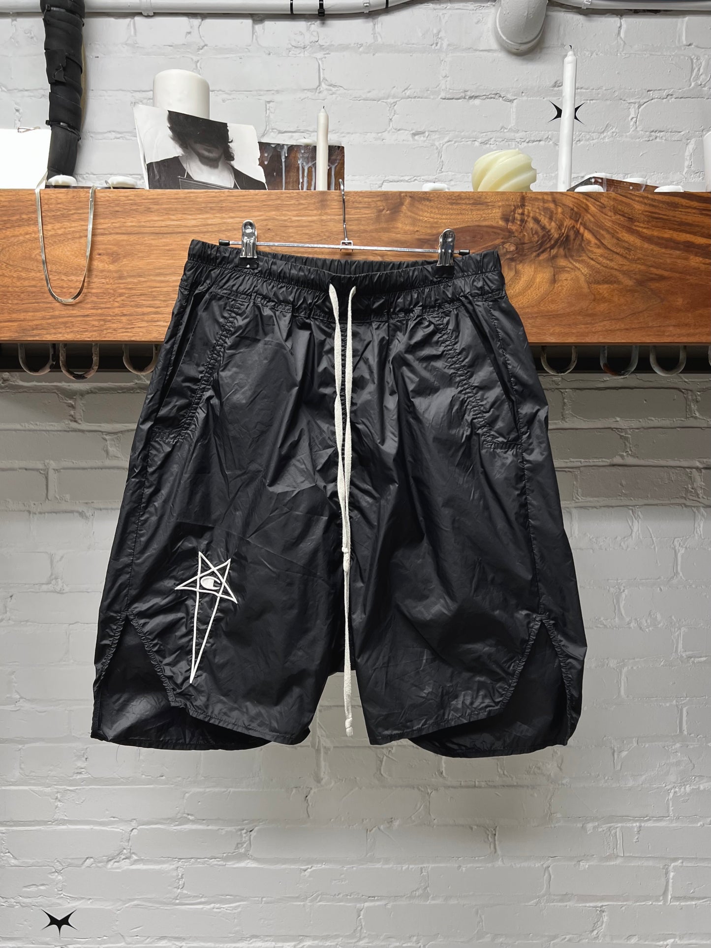 Rick Owens x Champion Black Drawstring Shorts