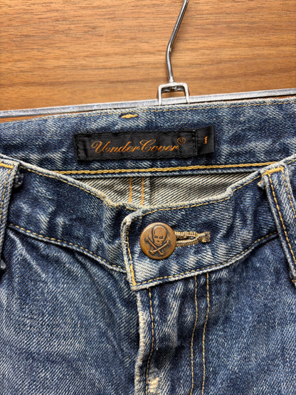 SS2005 Undercover ‘But Beautiful’ 60 Red Yarn Distressed Blue Denim