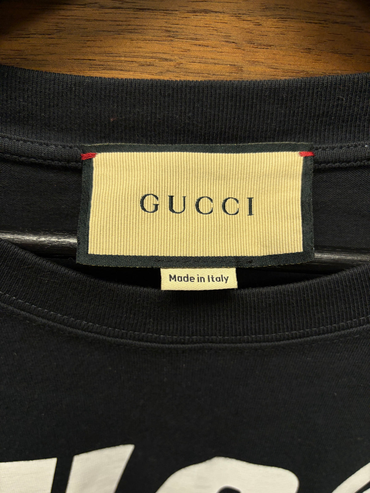 2018 Gucci ‘Blade Logo’ Black/Red Logo T-Shirt