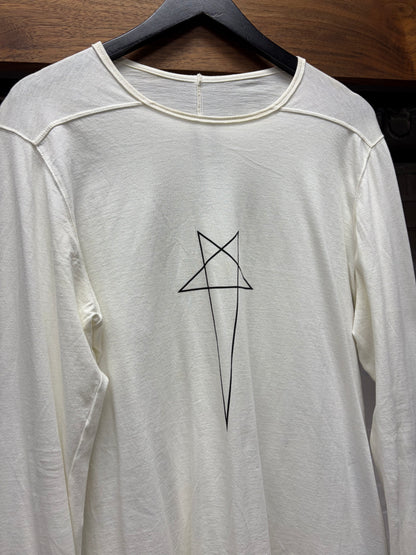 Rick Owens ‘DRKSHDW’ Pentagram Milk Long Sleeve Shirt