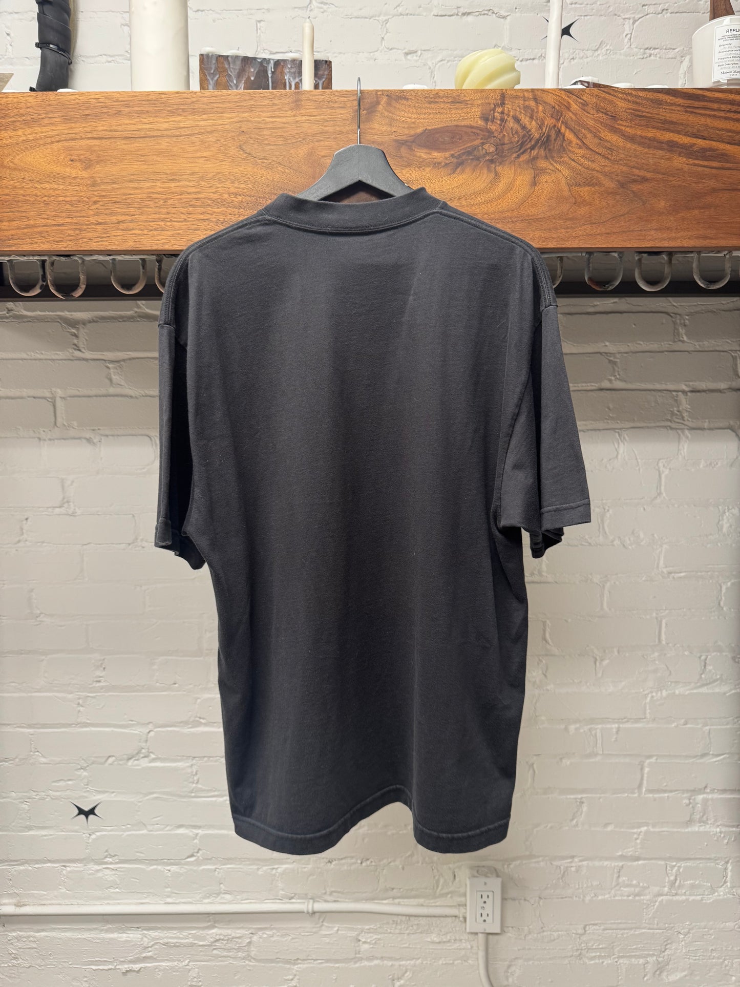 2025 Balenciaga ‘Loop Sports’ Icon Logo Faded Black Oversized T-Shirt
