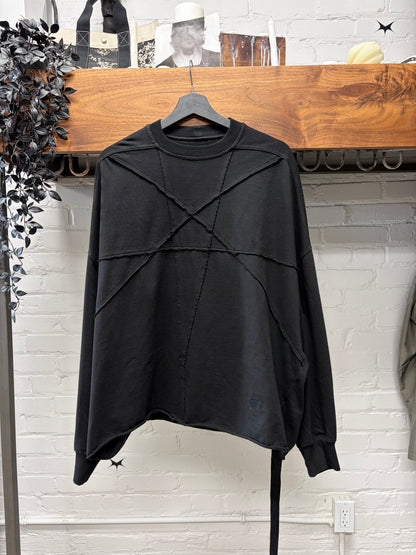 Rick Owens DRKSHDW ‘Crater’ Black Pentagram Sweatshirt