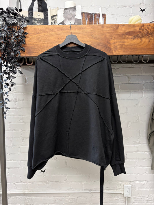 Rick Owens DRKSHDW ‘Crater’ Black Pentagram Sweatshirt
