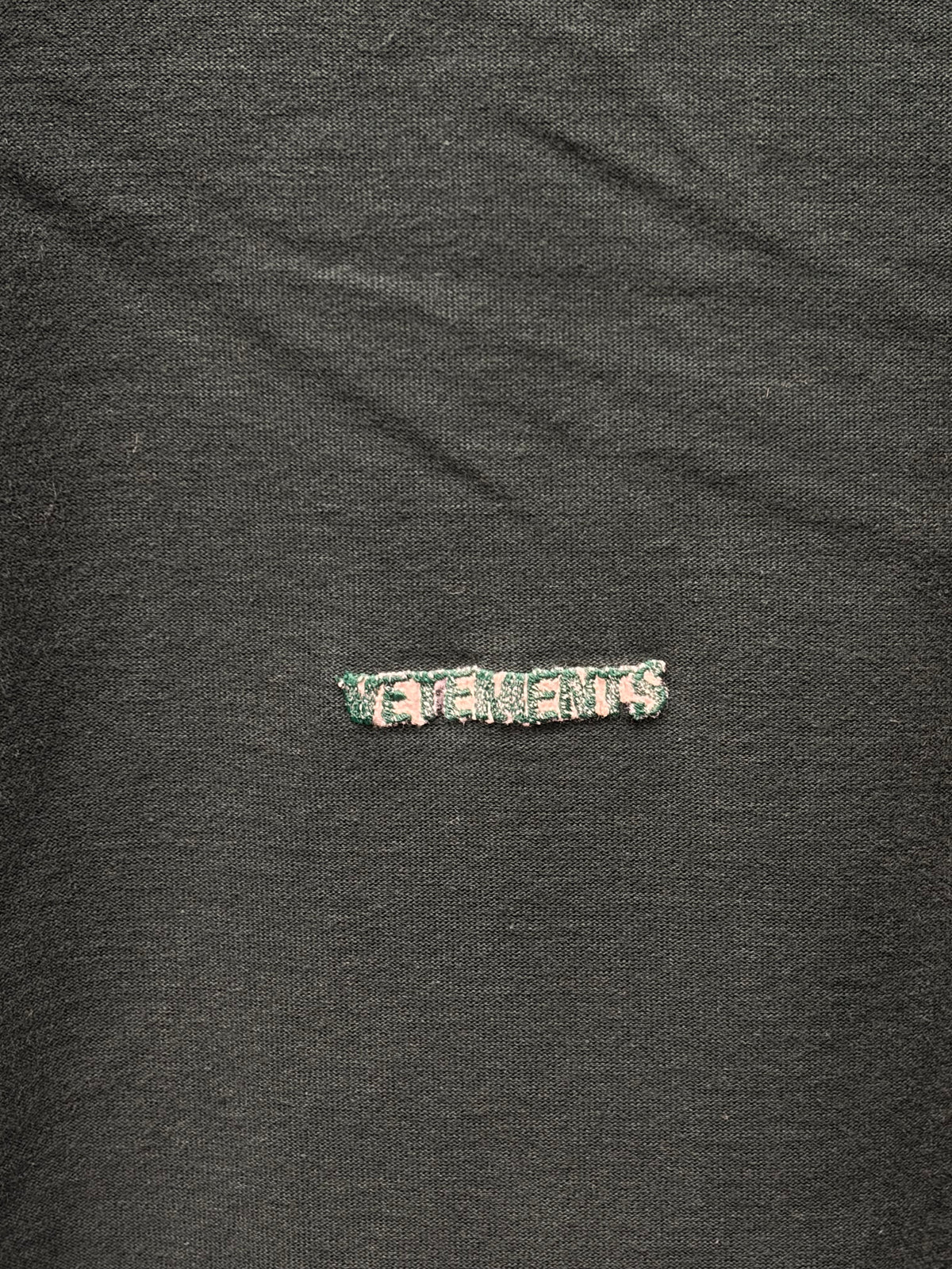 AW2019 Vetements ‘Care Label’ Inside Out Oversized Green T-Shirt