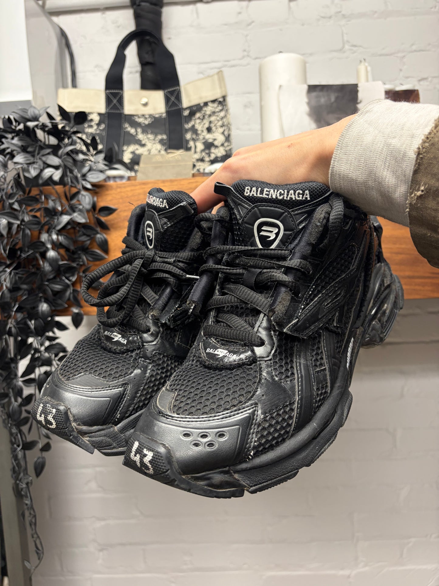 Balenciaga ‘Runner’ Black Low Top Athletic Sneakers
