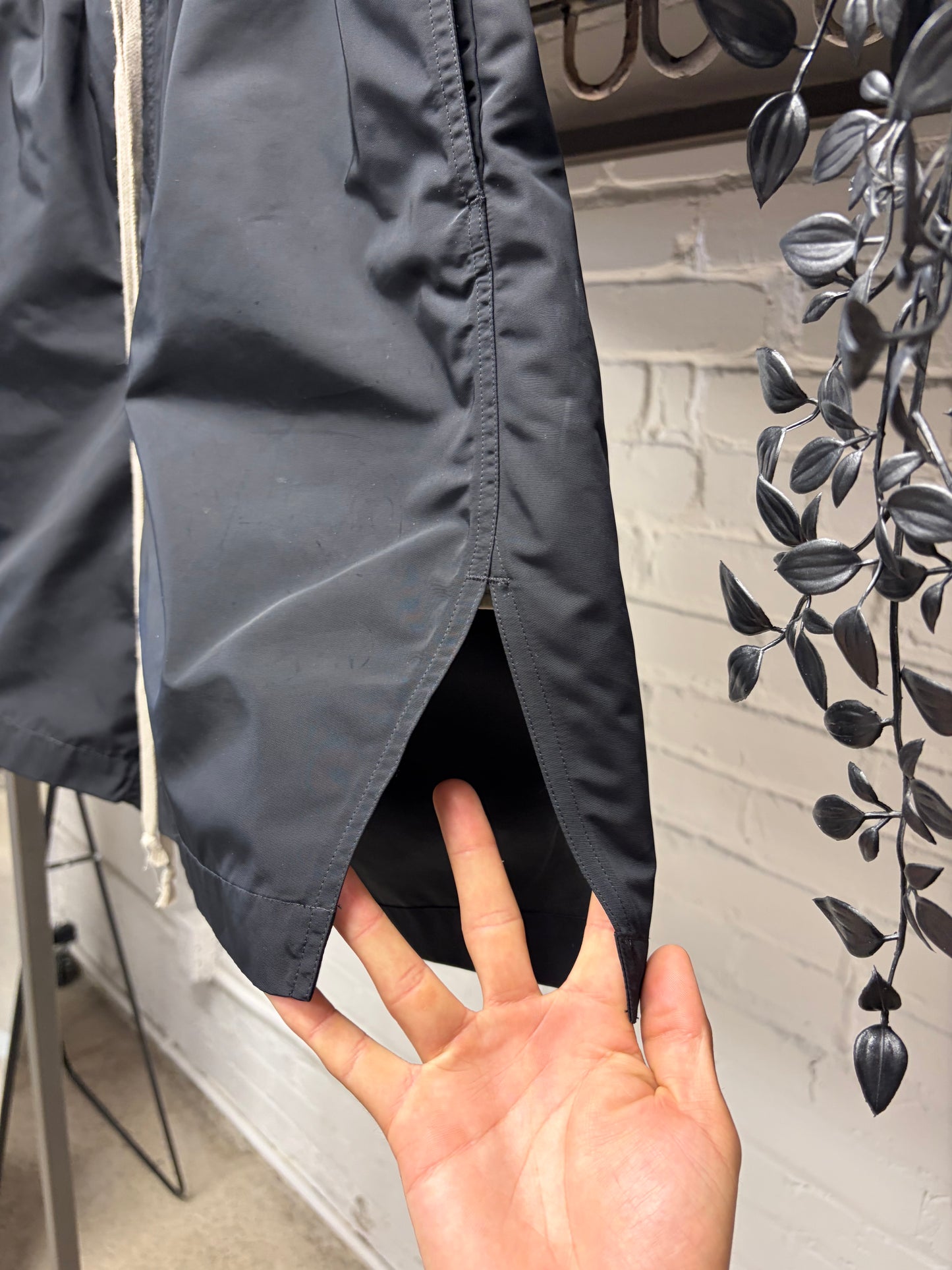 SS2025 Rick Owens ‘Hollywood’ Black ‘Boxer’ Nylon Drawstring Shorts