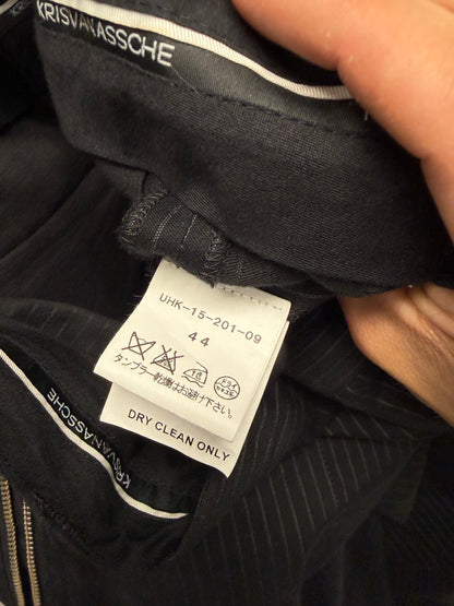Kris Van Assche Black Pinstripe Skinny Fit Cargo Trousers