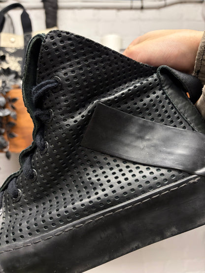 Boris Bidjan Saberi ‘Lazer Cut’ Calfskin Leather High Top Sneakers