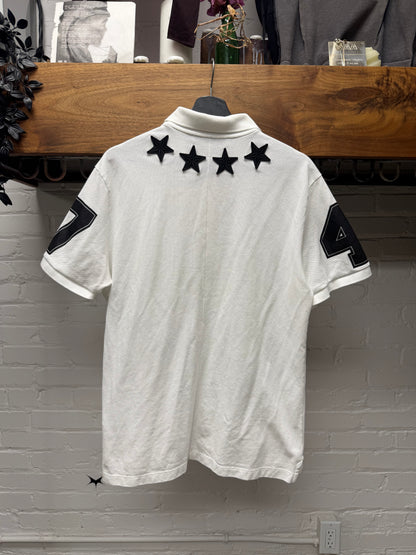 Givenchy ‘Star Patch’ White/Black Embroidered Cotton Polo