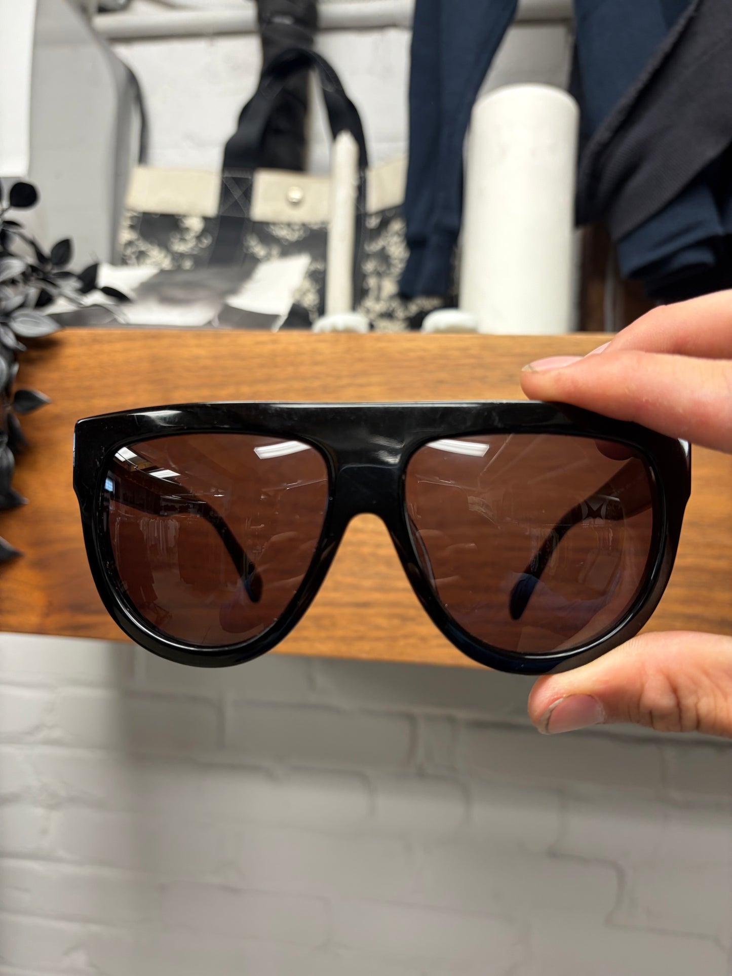 Celine ‘Shaded’ Black Tinted Aviator Sunglasses