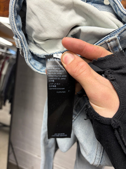 2023 Balenciaga Light Wash Blue Flared Leg Denim