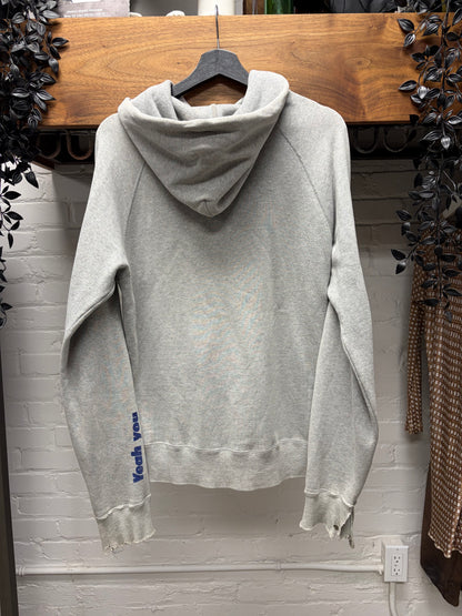 2000s Hysteric Glamour Grey/Blue ‘Metal Logo’ Thrashed Hoodie