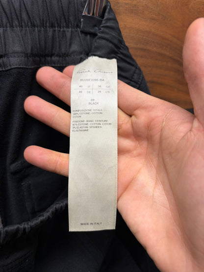 AW2020 Rick Owens ‘Performa’ Black Cotton ‘Cargo Joggers’