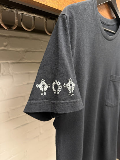Vintage Chrome Hearts T-Bar Logo Black Graphic T-Shirt
