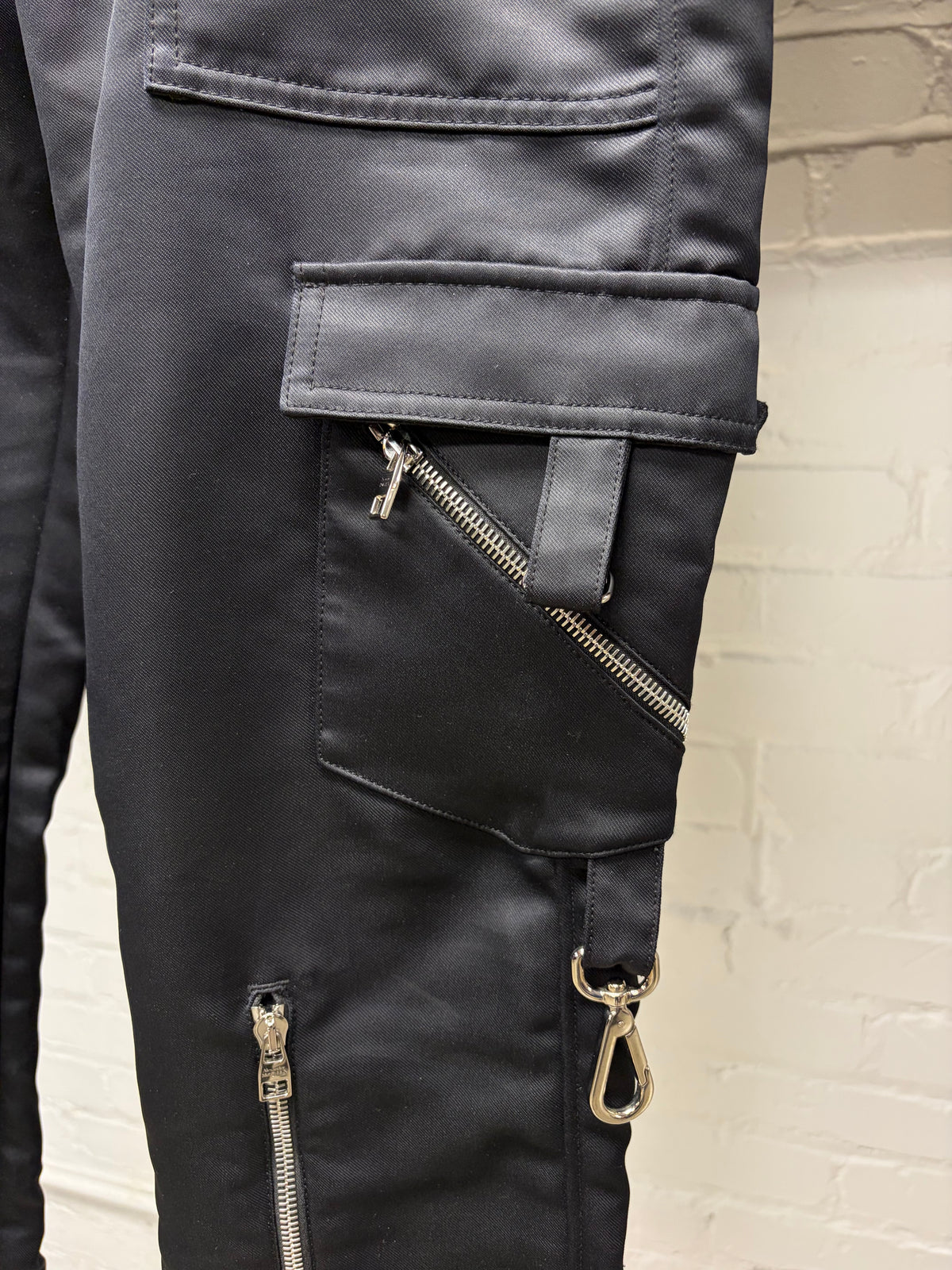 Alexander McQueen Black Satin Finished ‘Punk’ Pants