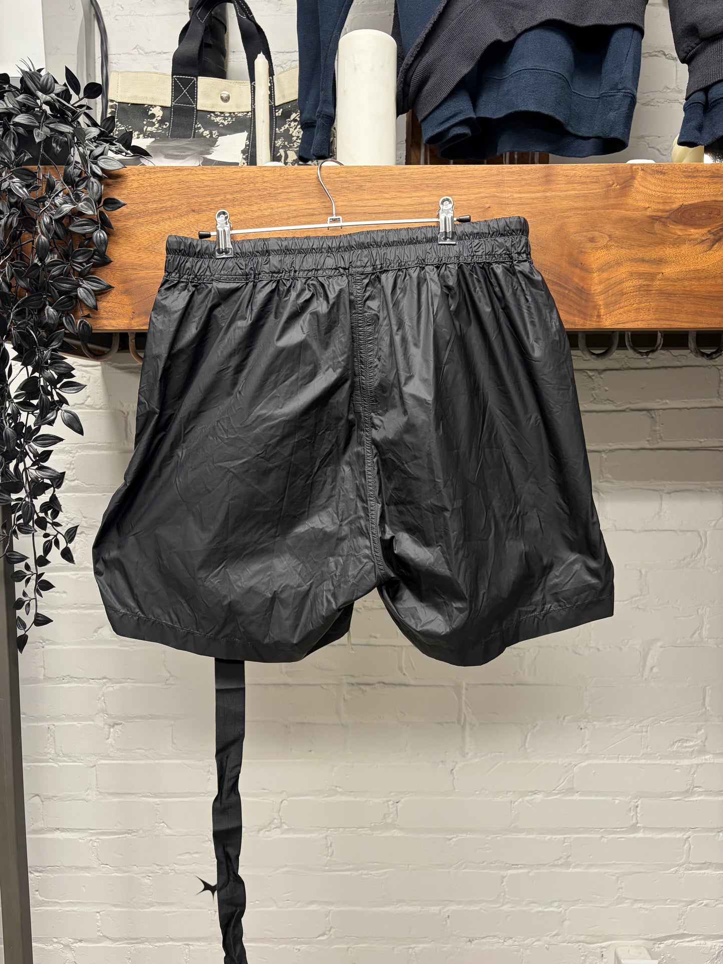 Rick Owens DRKSHDW ‘Boxer’ Black Nylon Drawstring Shorts