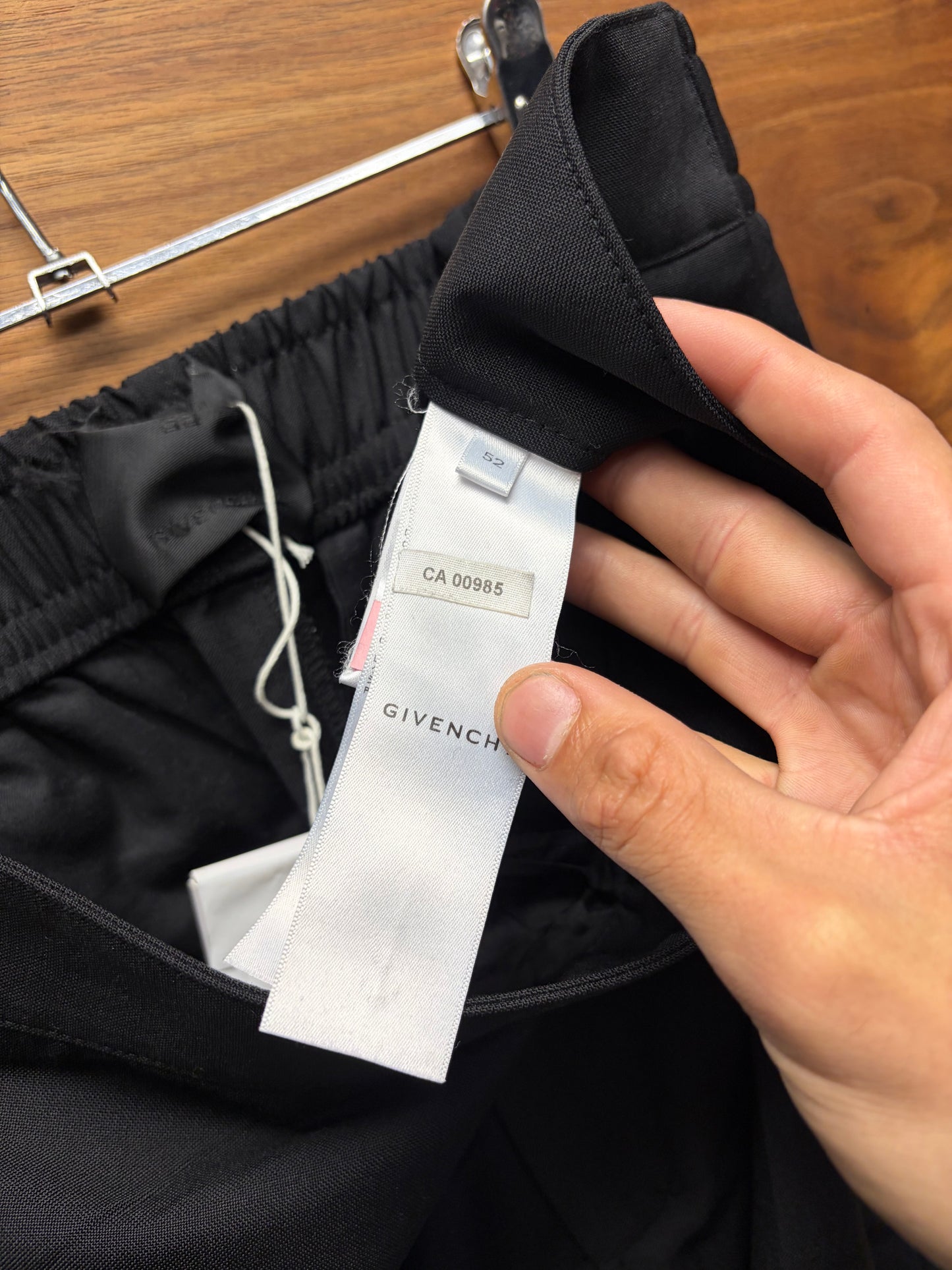 Givenchy by MMW Elasticated Waistband Black Pleated Straight Leg Trousers