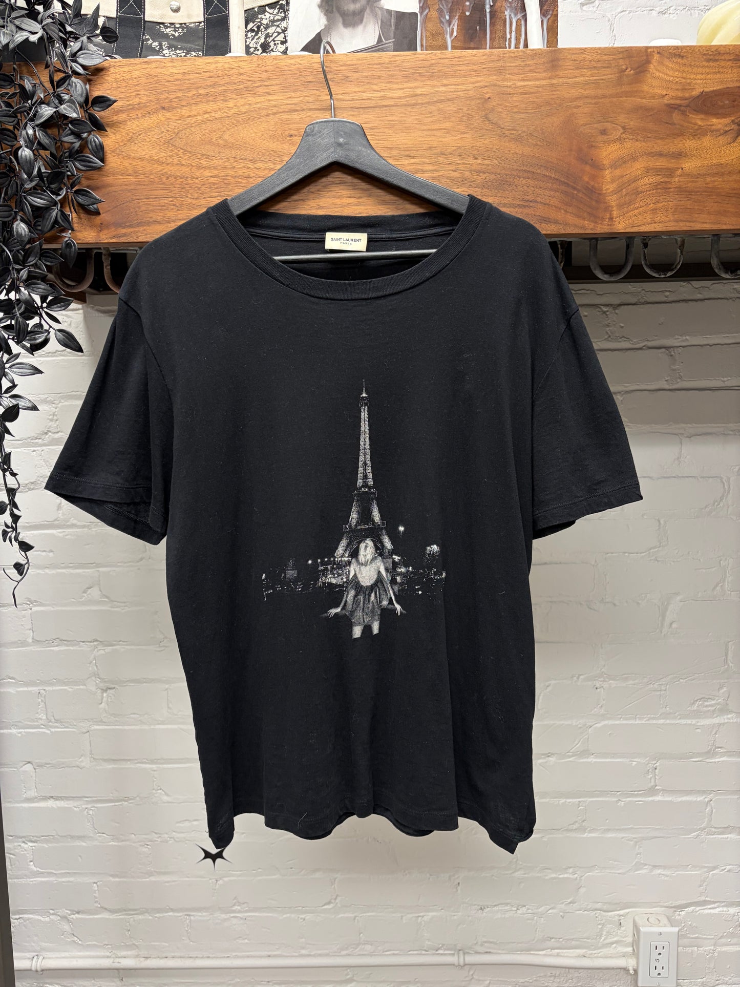 Saint Laurent SS2018 Saint Laurent ‘Eiffel Tower’ Black Graphic T-Shirt