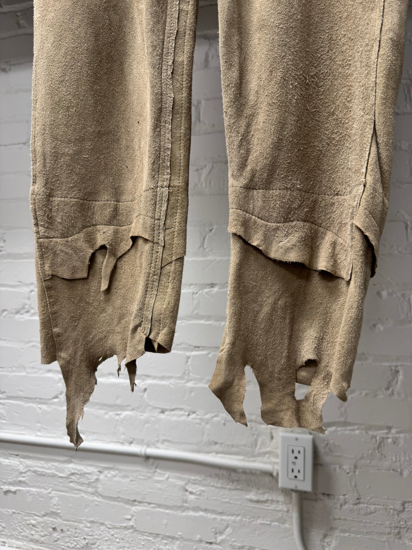 Takahiro Miyashita the Soloist Raw Deerskin Hide Leather Joggers