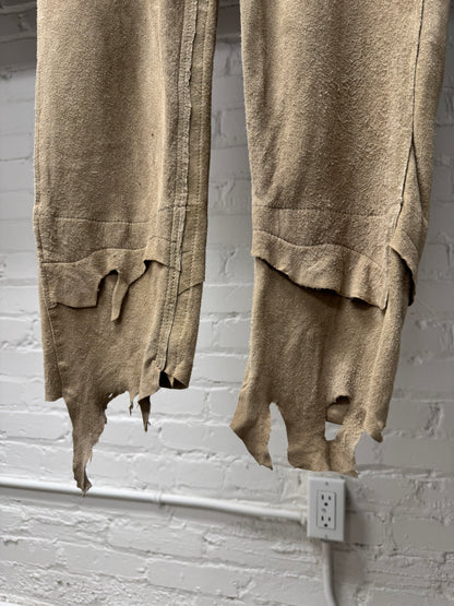 Takahiro Miyashita the Soloist Raw Deerskin Hide Leather Joggers