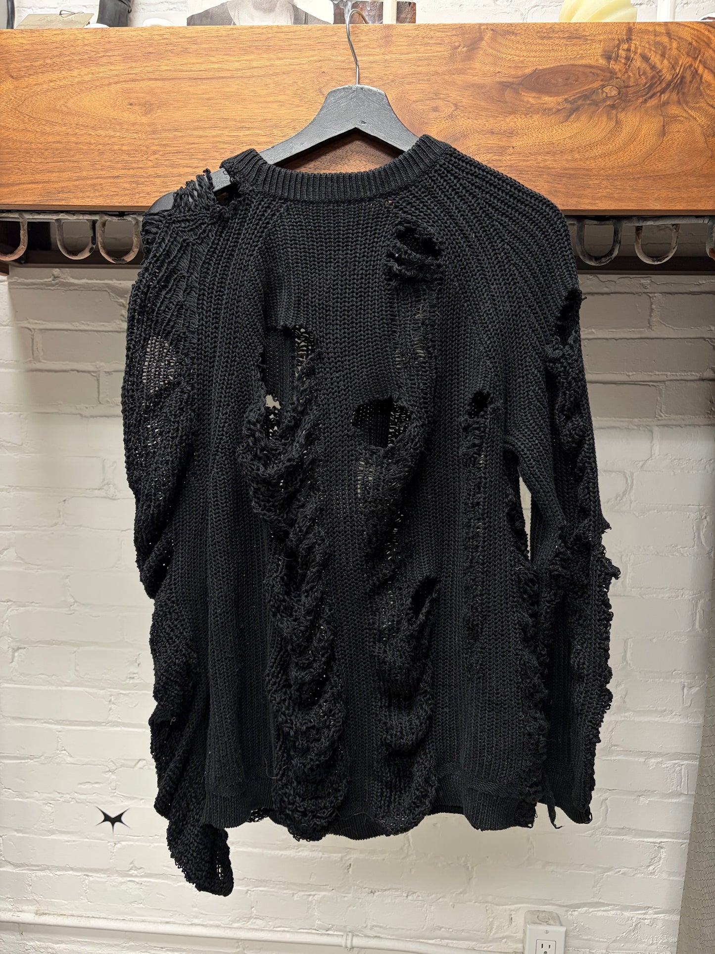 2022 Maison Margiela Loose Gauge Black Knit Sweater