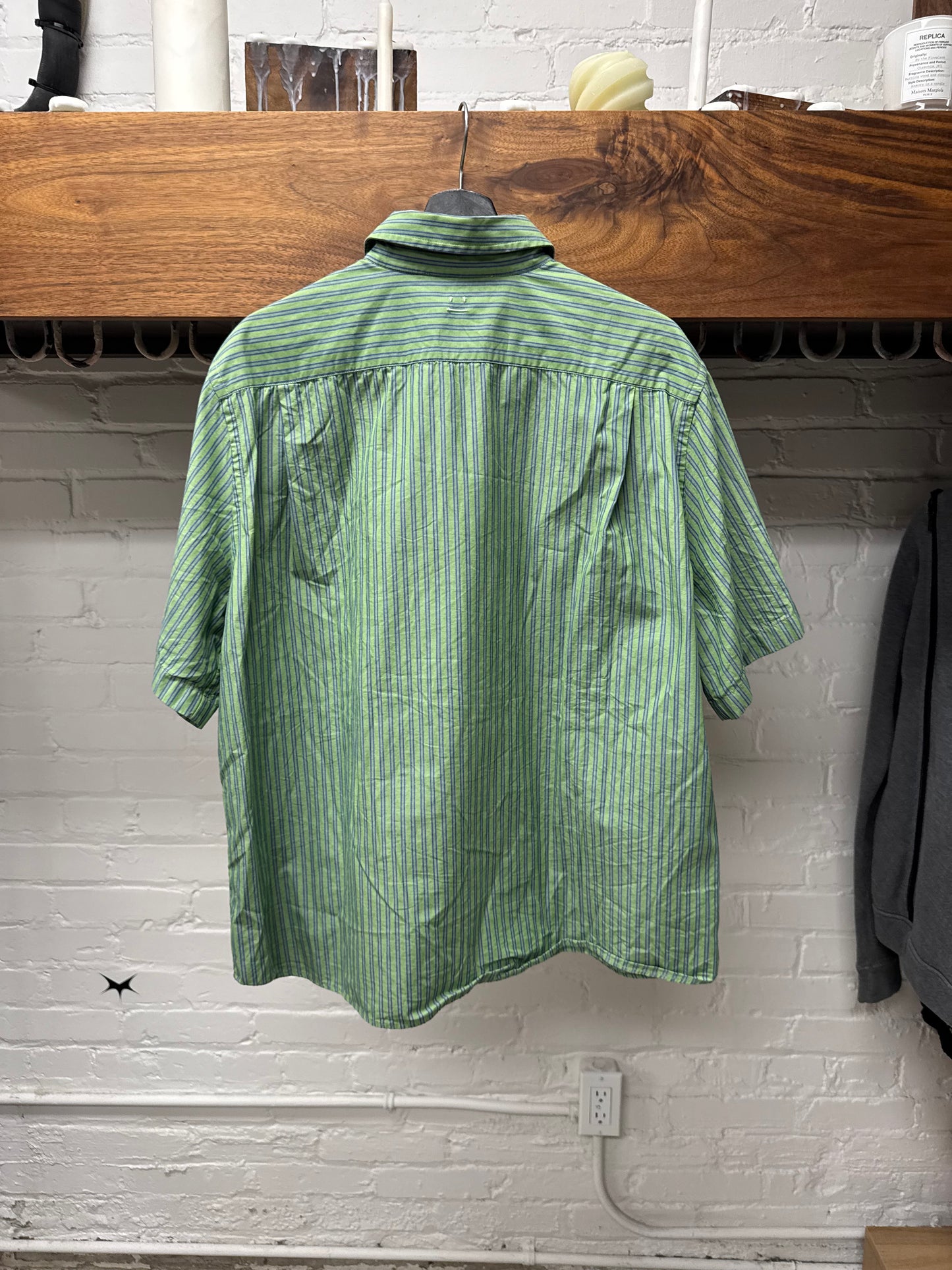 Acne Studios Mint Green Pinstripe Button Down Shirt