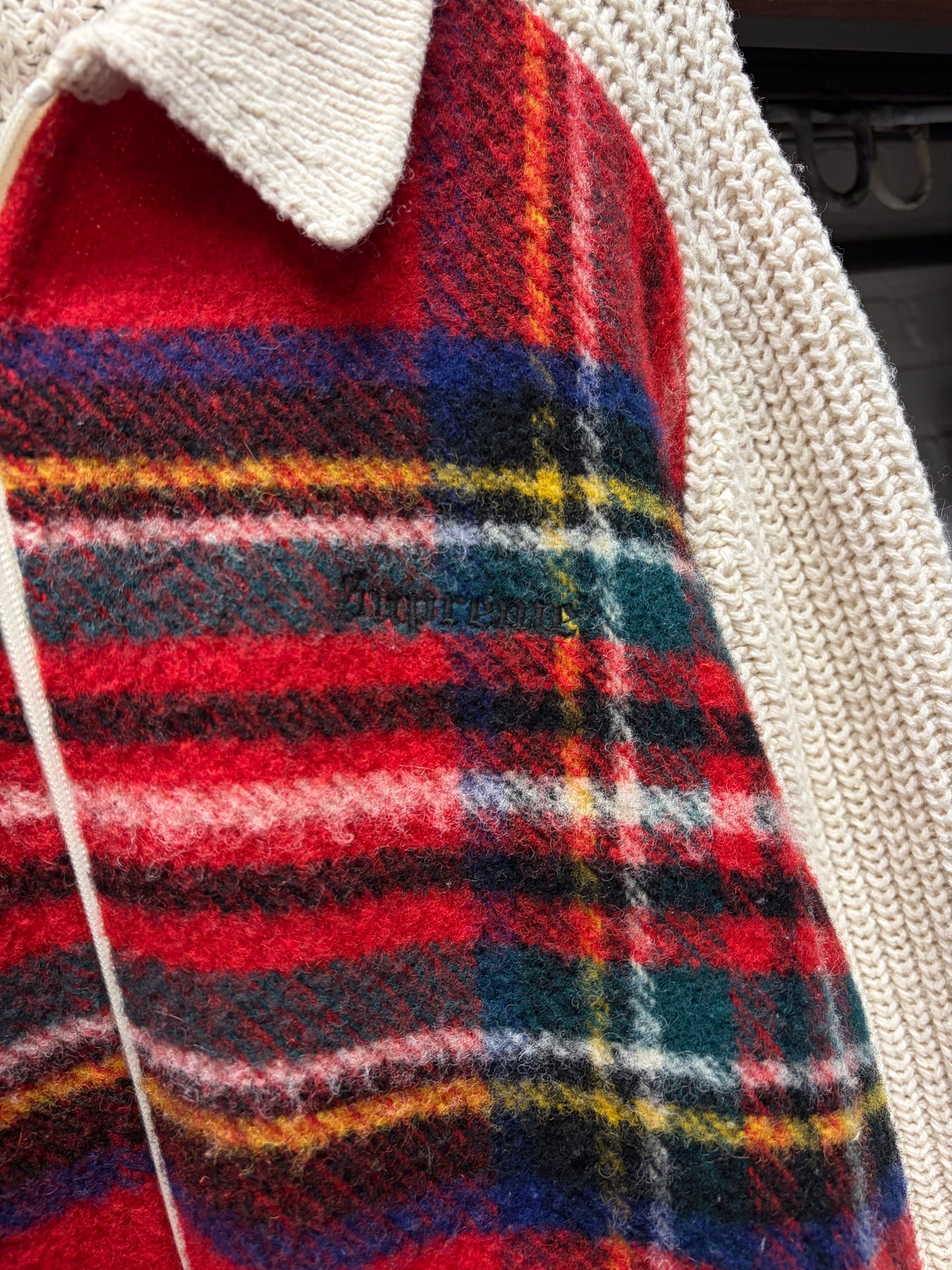 AW2018 Supreme Plaid/Cream Collared Zip-Up Sweater