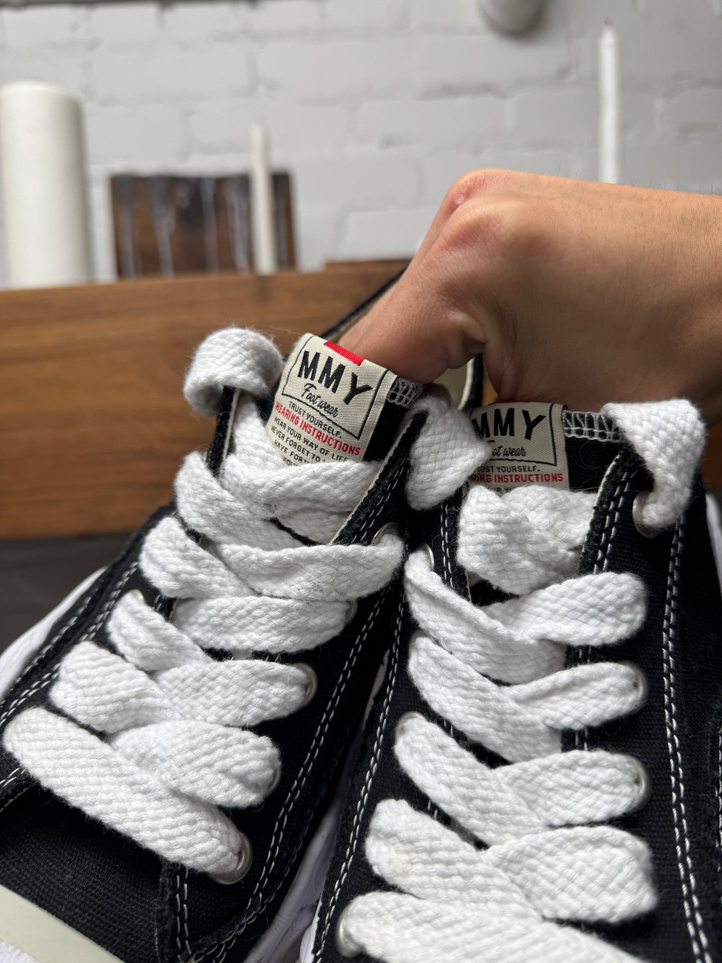 Mihara Yasuhiro ‘Melted’ Converse Black Canvas Low Top Sneakers