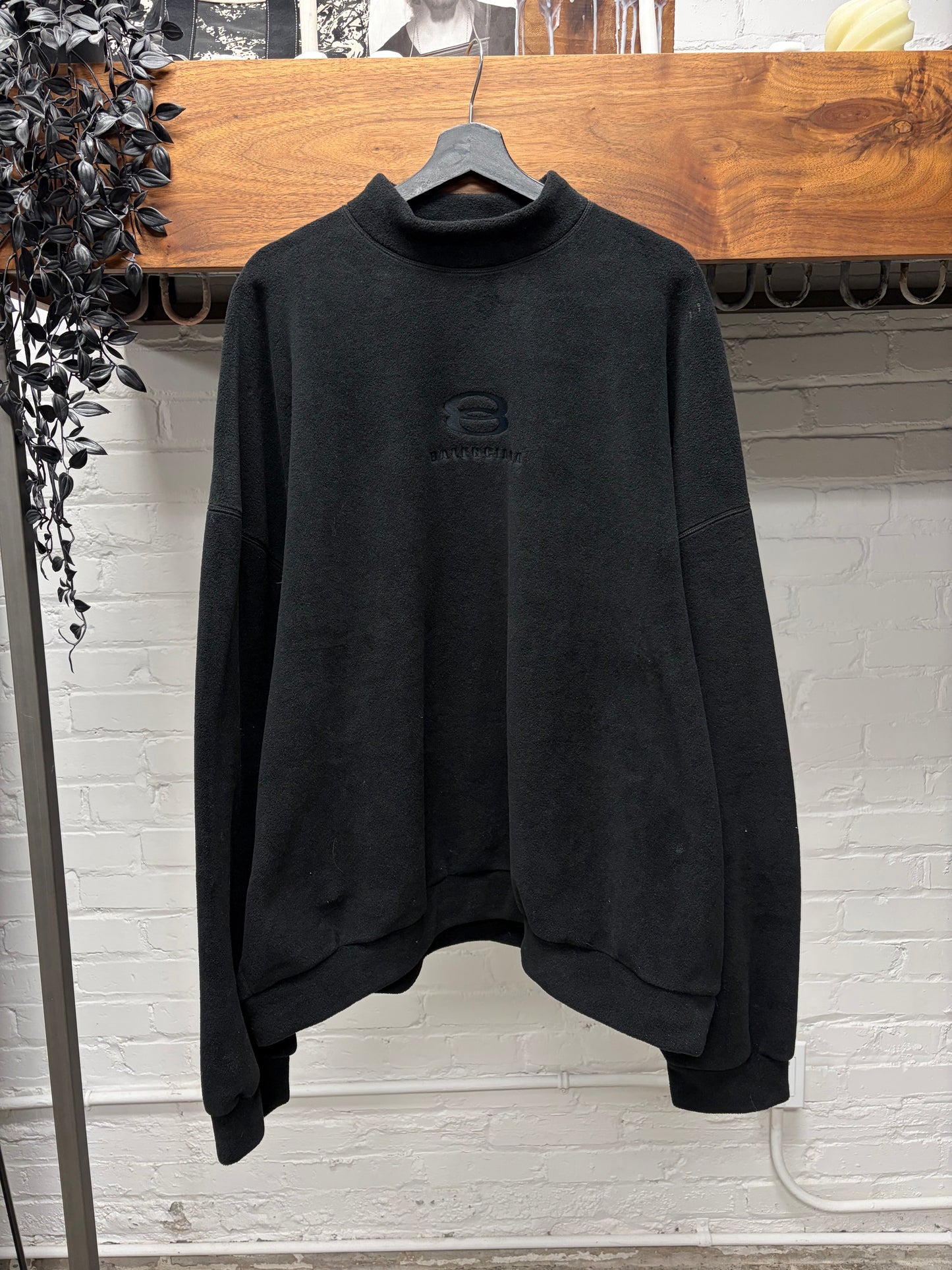 AW2023 Balenciaga ‘Unity Sports Icon’ Logo Black Fleece Sweatshirt