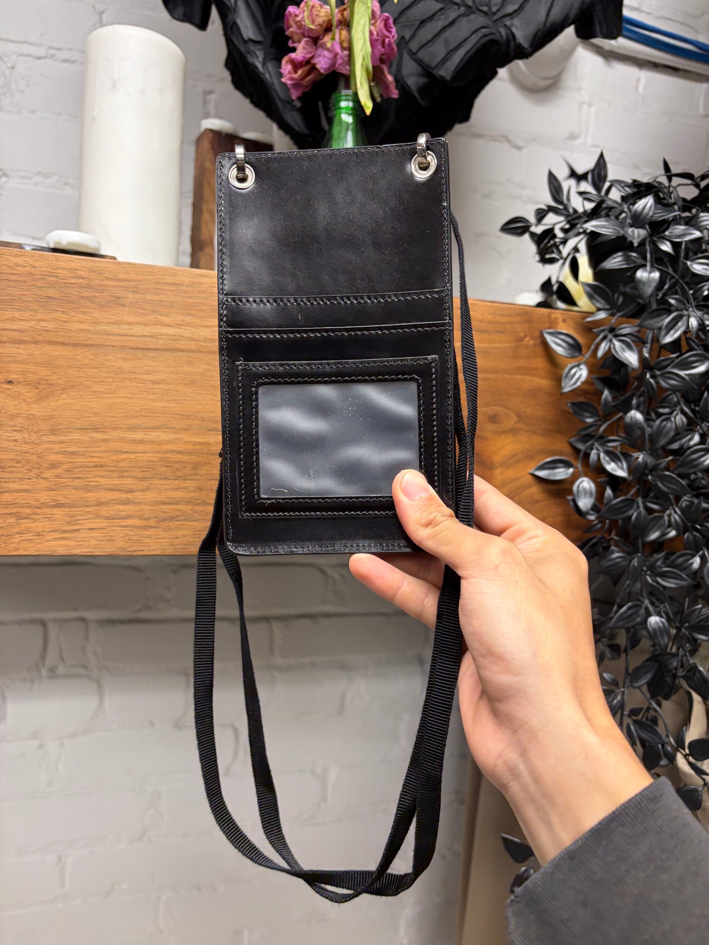 SS2020 Vetements ‘Police Badge’ Black Leather Cardholder Pouch