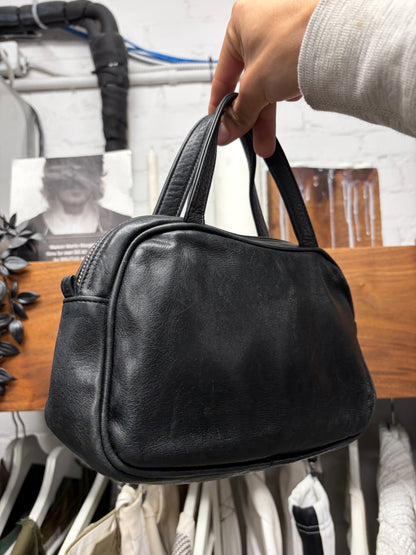 Ann Demeulemeester Miniature Grained Black Leather ‘Bowling’ Bag