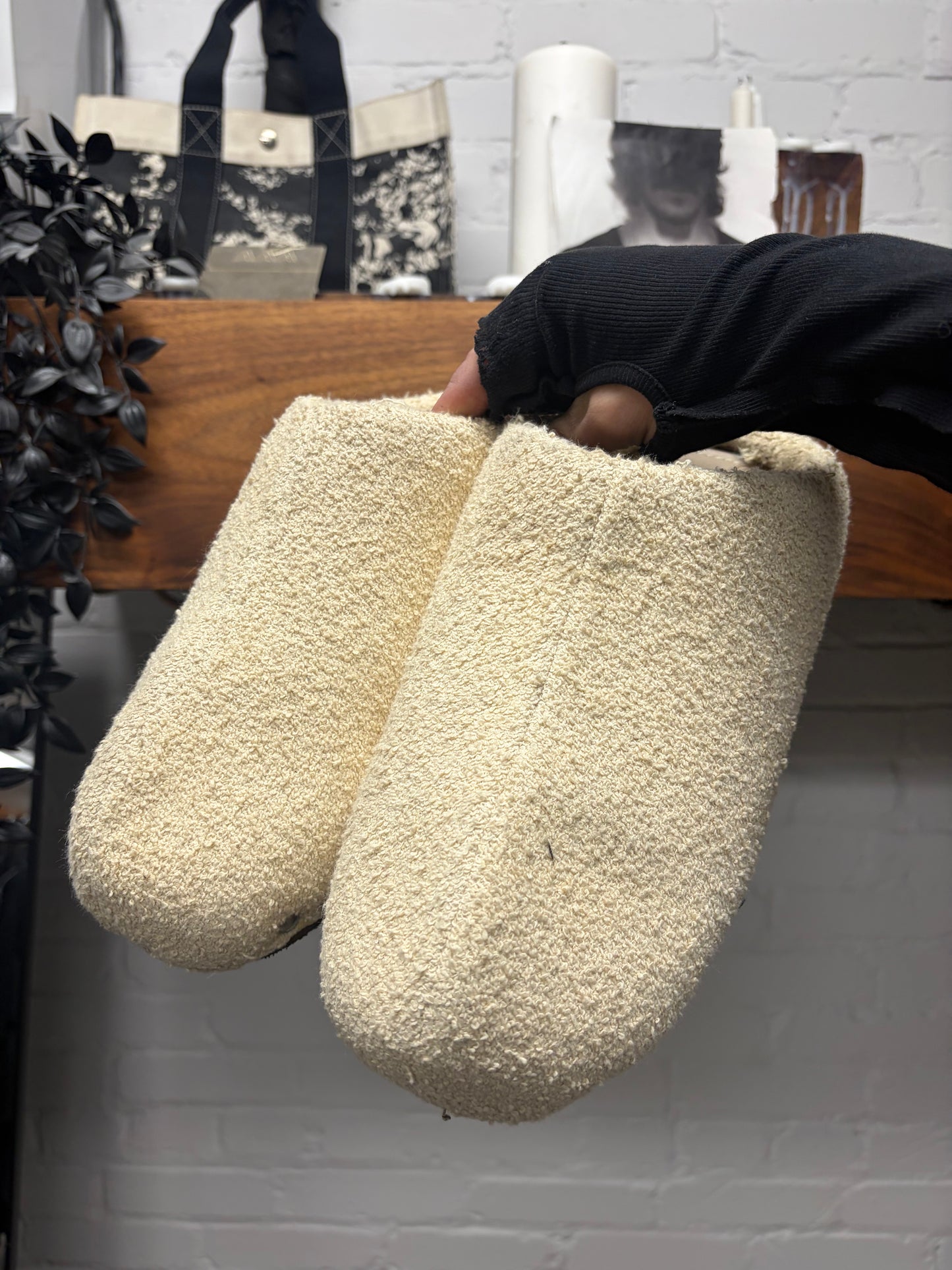 Acne Studios Terry Cloth ‘Shearling’ Mules