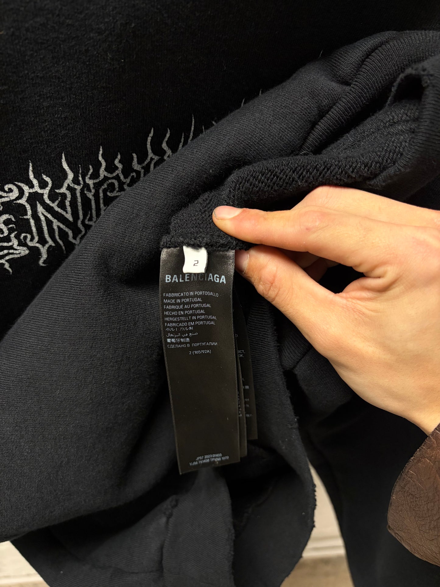 Balenciaga ‘DIY Metal’ Black Heavyweight Terry Cotton Pullover Hoodie
