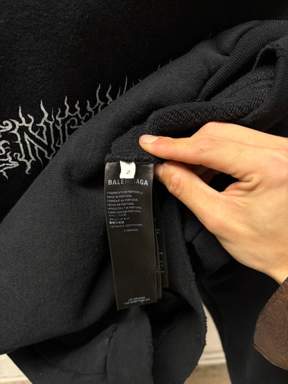 Balenciaga ‘DIY Metal’ Black Heavyweight Terry Cotton Pullover Hoodie